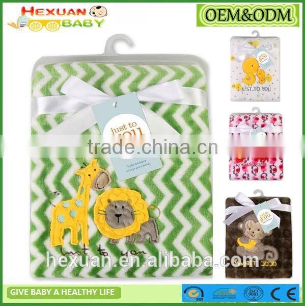 Cute Plain Animal Hood Blanket With Baby Coral Fleece Blanket