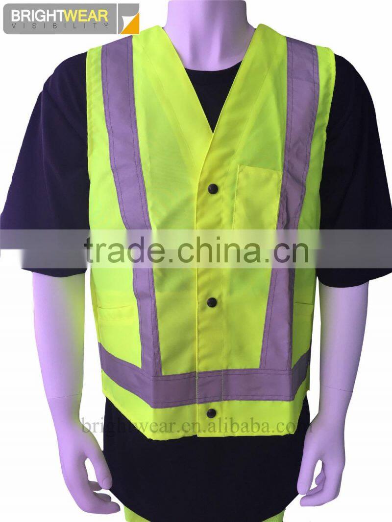hi vis yellow Canada market snaps closure reflecting vest
