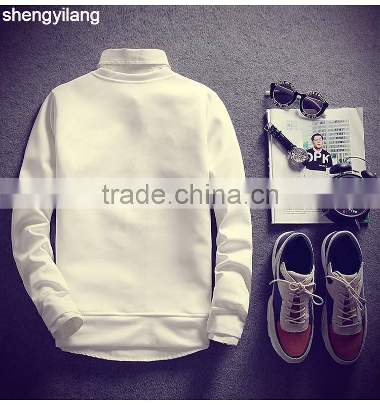 Korean space cotton 200gsm t shirt embossed round neck slim fit mens streetwear t shirt/sweatshirt clothing men