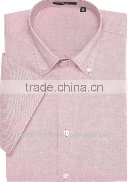2017 button down collar short sleeve oxford work shirt for men