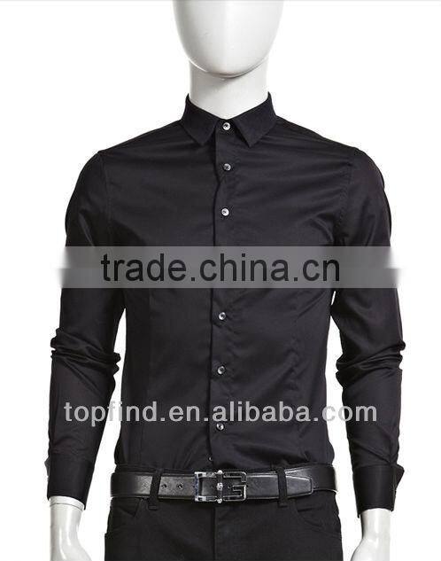 shirts manufacturer China oem long Sleeve black dress Man Shirt