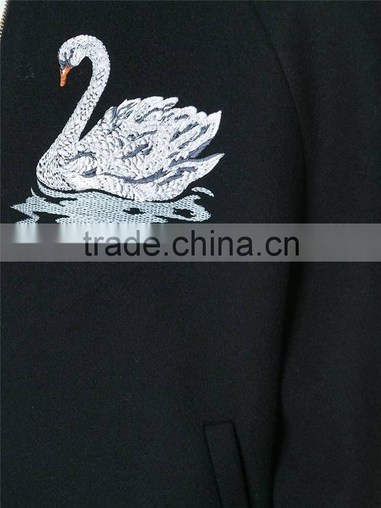 Guangzhou Shandao Wholesale Embroidered Swan Women Satin Royal Blue Coat Pant