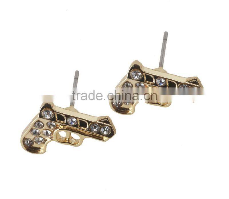 Imitation Simple Gold Hiphop Earring Jewelry Designs For Unisex Made In Korea Products Wholesale