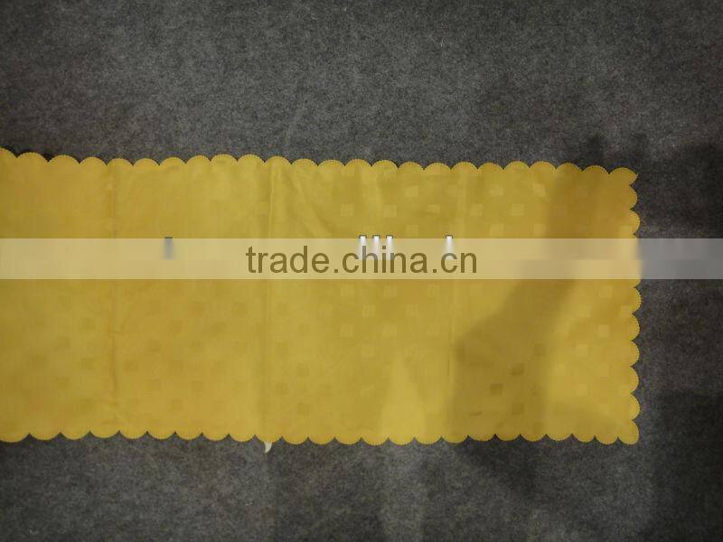 yellow jacquard scallop table runner