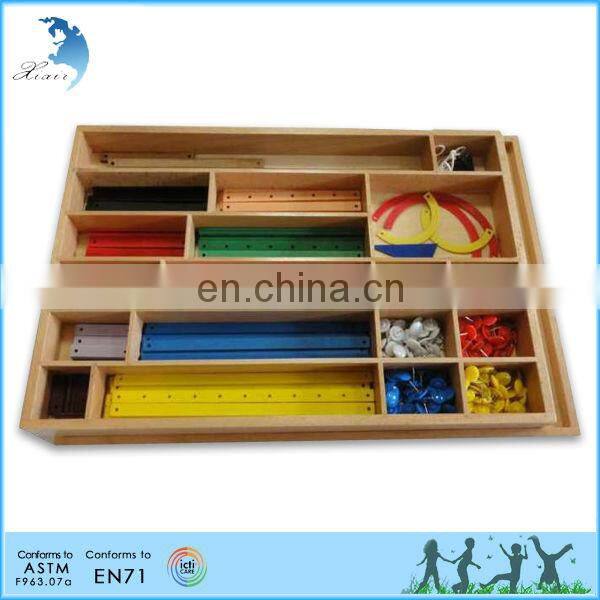 Preschool Wooden Educational Montessori Material EN71 Mathematic Toy Geometric Stick Material