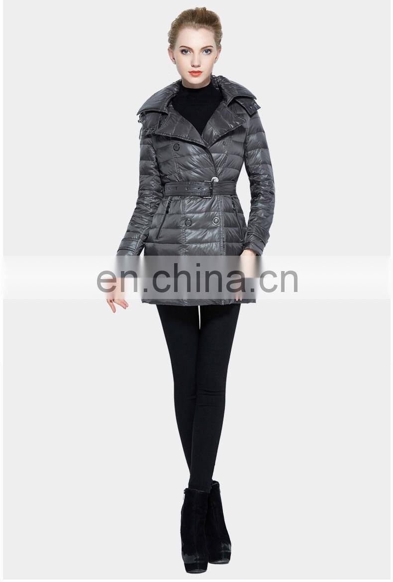 Elegant ladis down coat long pattern warm women down jacket