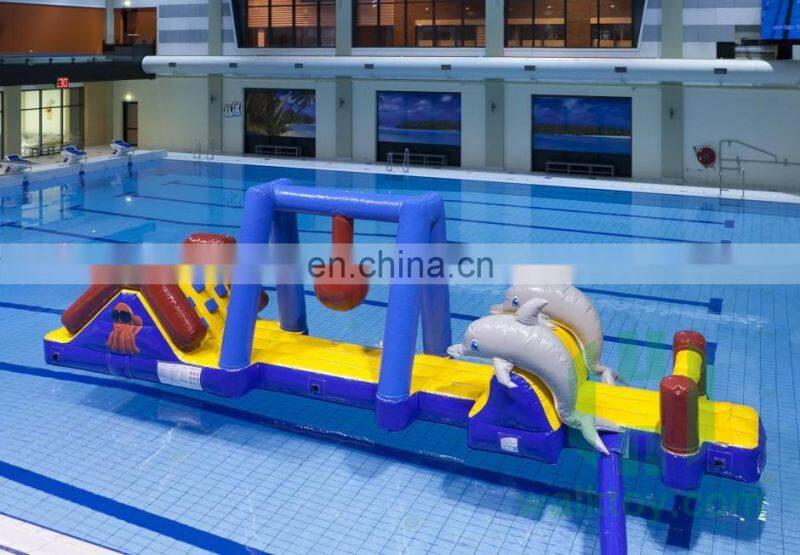 HI 2017 popular inflatable water park/dolphin water obstacle course toys