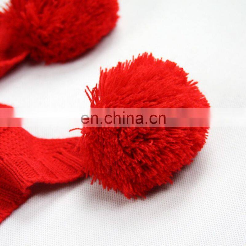 100% acrylic women scarf printed big long shawl ball of yarn red