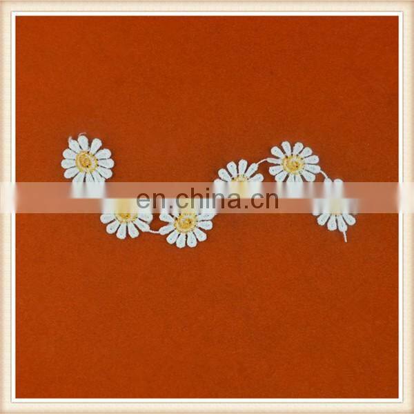 Hot sale cheap crochet sunflower lace decorative motif lace trims for chocker/garment