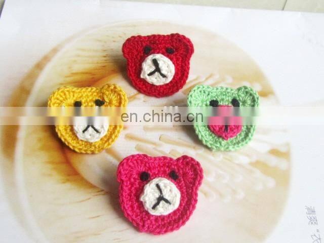 hand crocheted bear hair clip