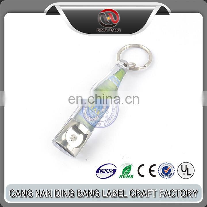 Promotional Items Custom Logo Available Keyring Type Advertising Souvenir 3D Bottle Shape Acrylic Bottle Opener