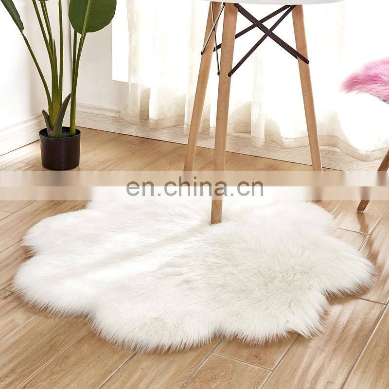 heart shape area carpet faux fur rug
