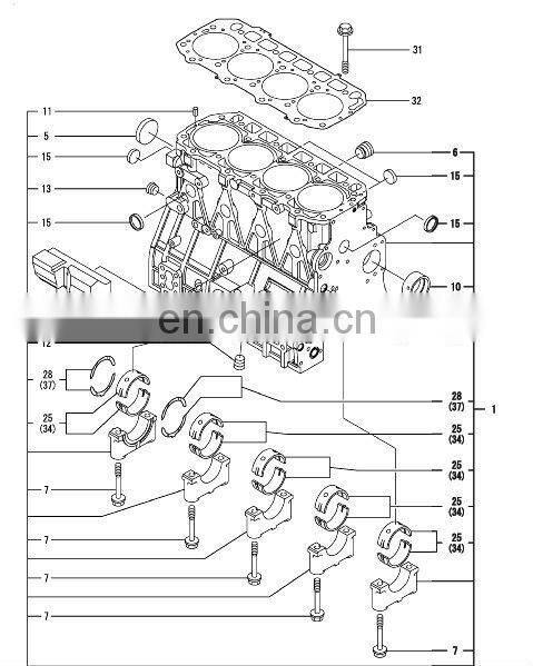 bearing thrust 129900-02940 thrust washer diesel