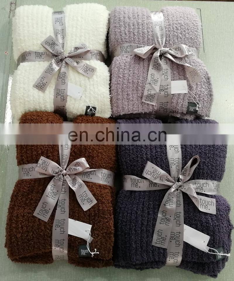 Barefoot Dreams super soft luxury best selling white color most new tech micro feather yarn knit baby adult throw blanket