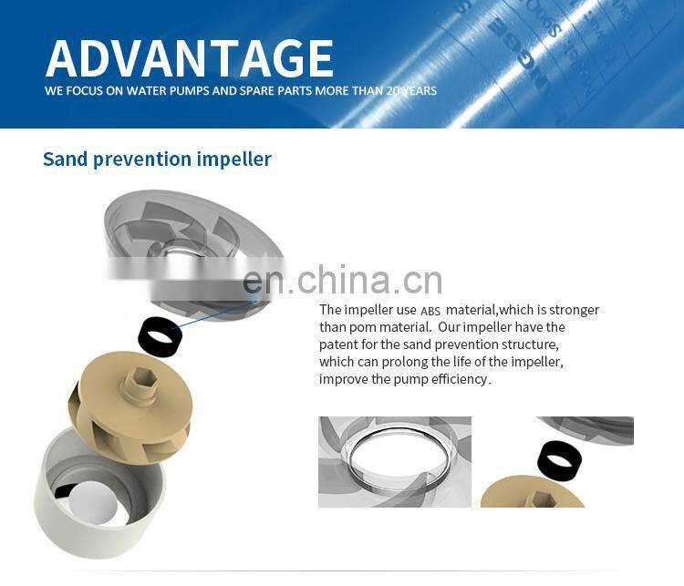 3.5ST 2m3/h 220V high pressure deep well submersible water pump