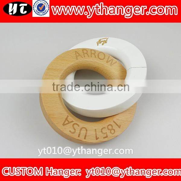 YY0544 high quality white wooden ring hanger for jeans ring scarf hanger