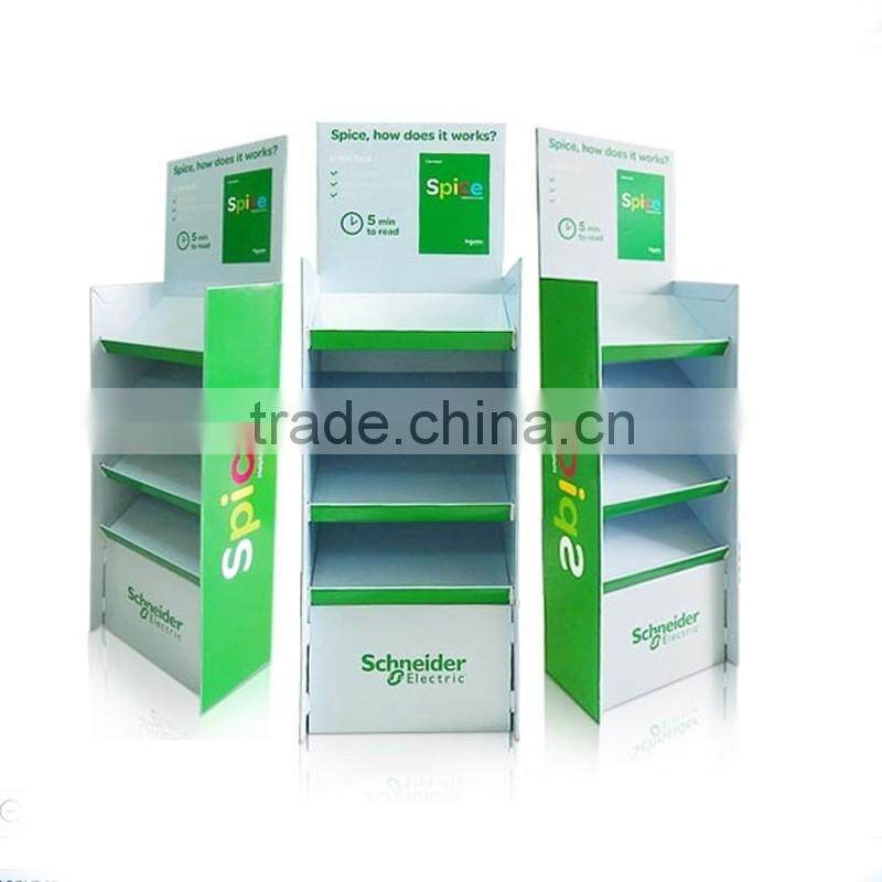 Eye catching advertising cardboard jewelry display stand with hook