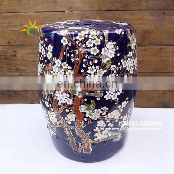 Mix Color Glazed Chinese Garden Ceramic Drum Stool For Retail And Wholesale