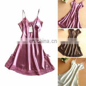 Hot selling OEM service customized logo sexy ice silk 2 piece pyjamas women sleepwear