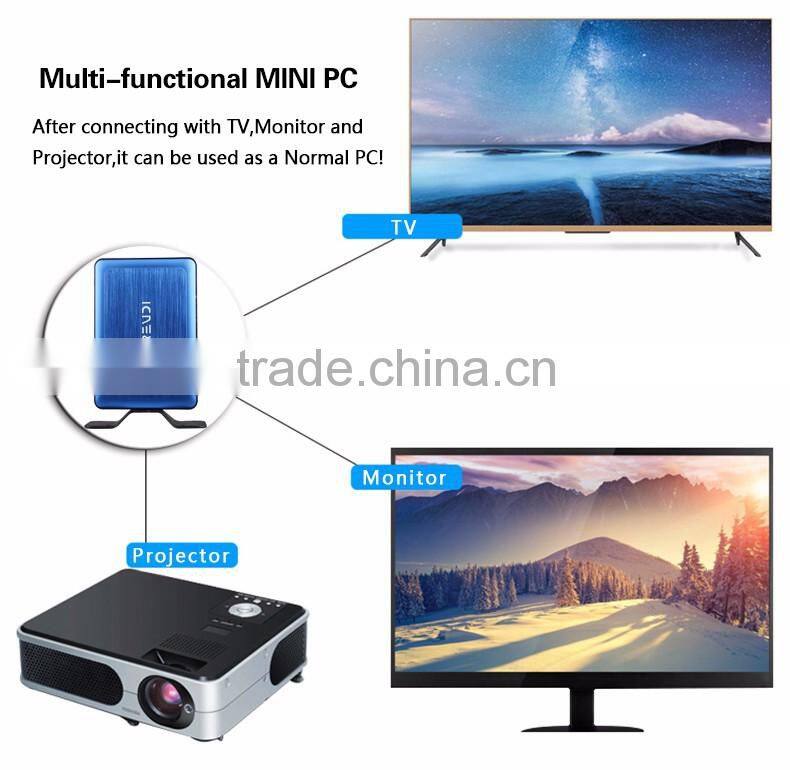 industrial pc x86 cheap educational thin client K600 blue alumnium alloy case 2GB 32GB