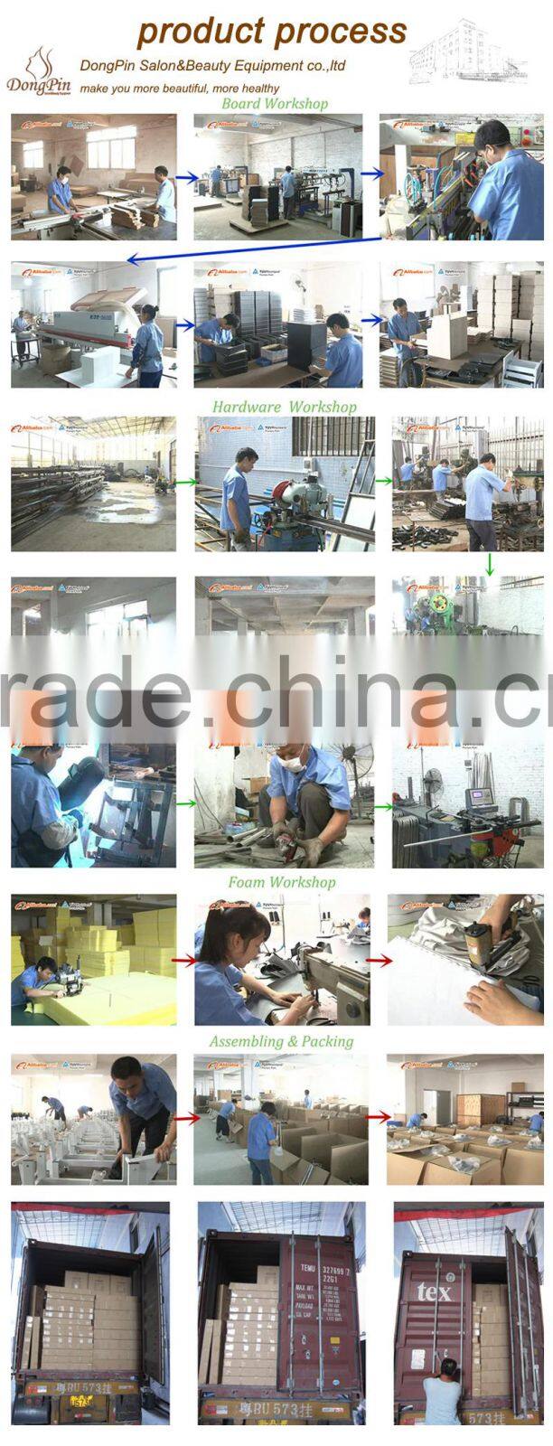 beauty salon furniture adjustable facial beds with pillow and headrest