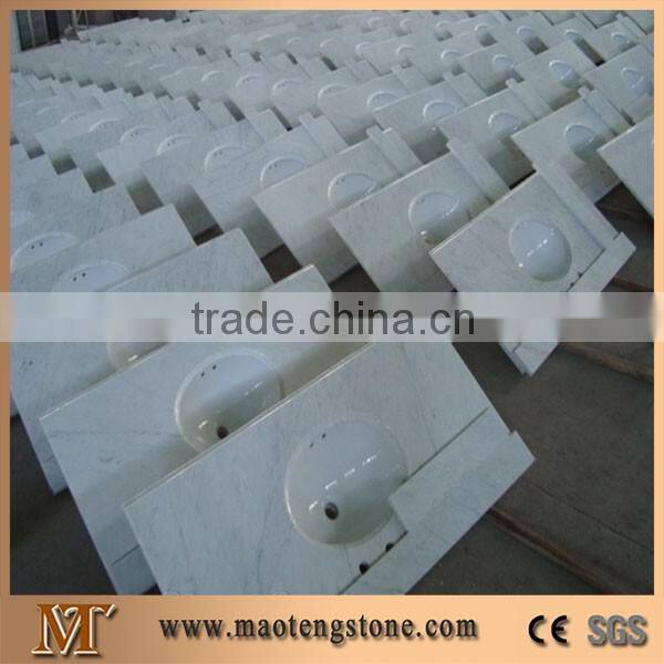 Bianco Carrara White Marble Polished Countertop, Vanity Top