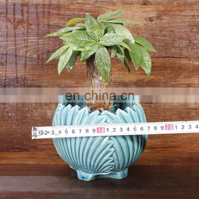 Genuine Chinese Antique White And Blue Sea Snail Flower Pots Small Size