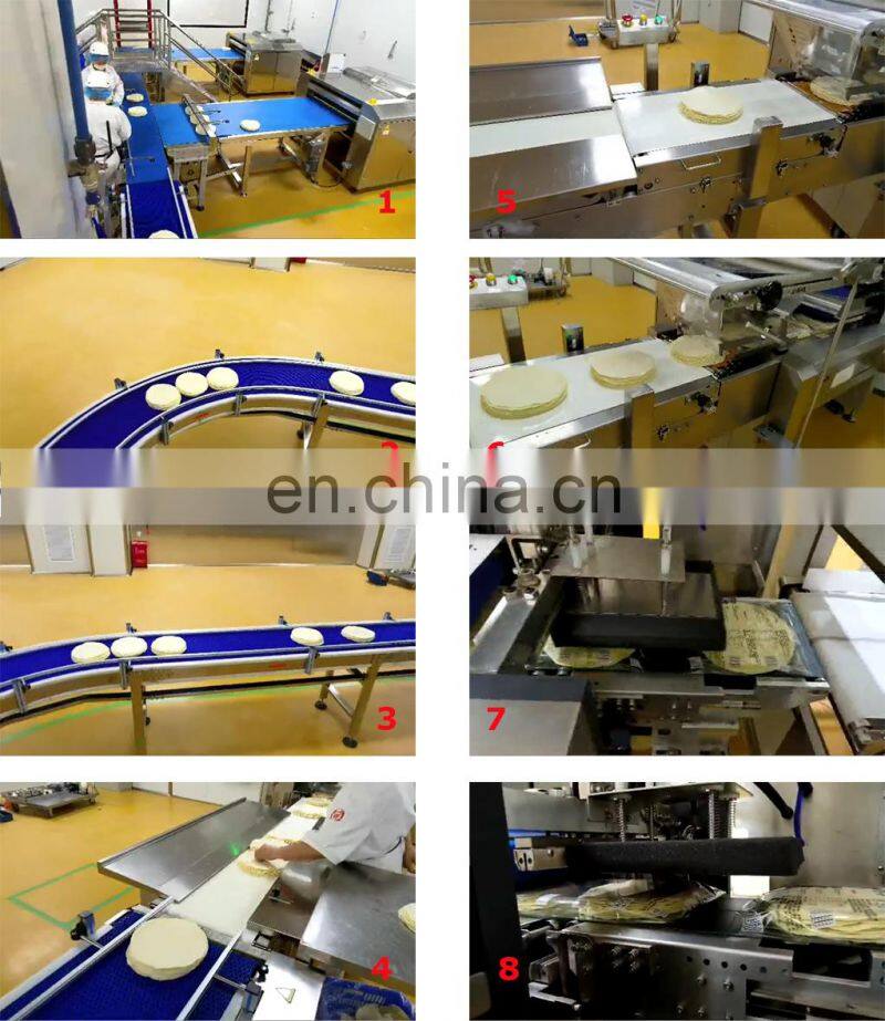 Commercial automatic arabic pita bread roti chapati horizontal flowpack packaging machine packing line