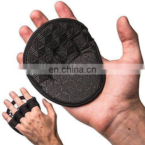 Leather WeightLifting workout Gloves Gym Grip Palm Protector Strap Weight lifting Pad Wrist Wraps Dumbbell