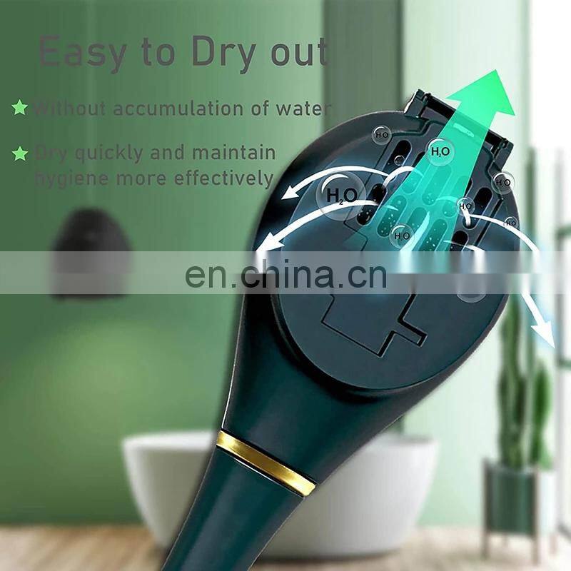 Silicone Toilet Brushes With Holder Set Wall-Mounted Long Handled Toilet Cleaning Brush Modern Hygienic Bathroom Accessories