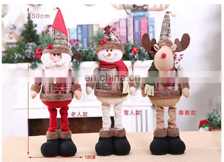 Santa Claus Christmas Ornaments Tree Decor Elk Snowman Plush Christmas Doll Decorations For Home 2022 Navidad Pendant Gift Kids