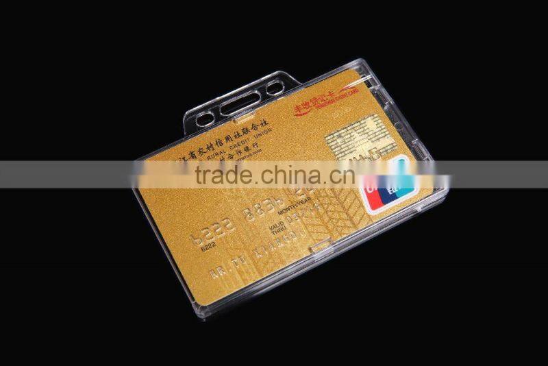 Hard Plastic Transparent Horizontal Clear id Badge card holder cover