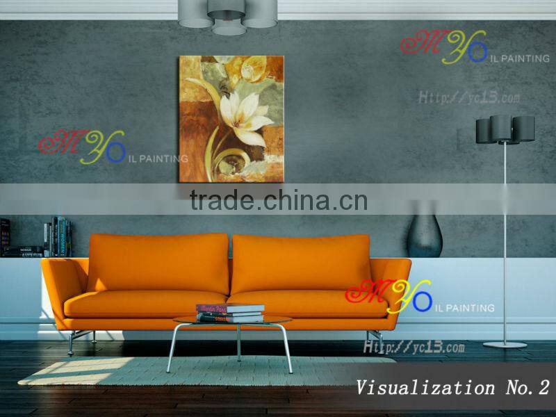 handmade home decor Artwork white orchid oil painting on canvas