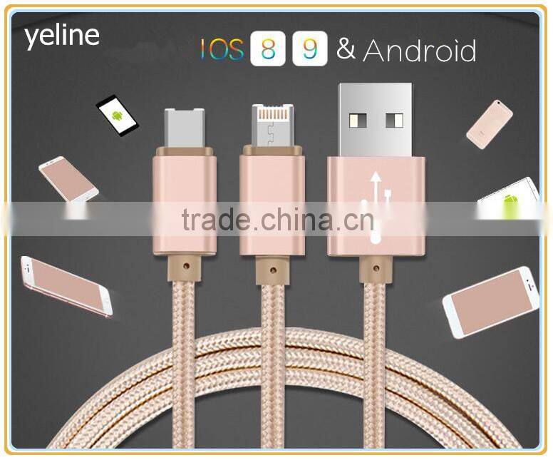 TOP good ABS + metal data cable for Lenovo K3/VIBE K5/P1