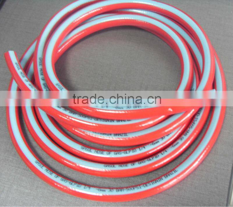 2014 Red PVC Gas / Air Hose with Sky blue strips 14/'' Made In China