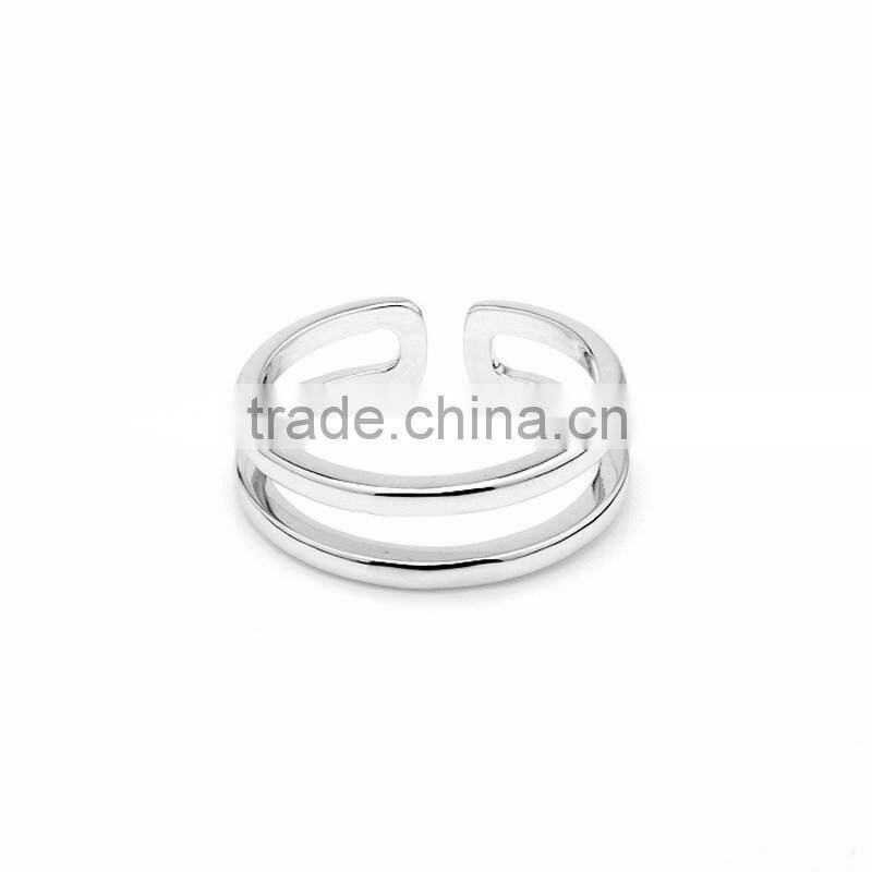 Fahsion Minimalist 2 Layered Rose Gold Rhodium Plated Cuff Wrap Band Rings