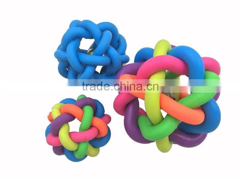 Colorful circle chew dog toy,soft rubber dog toy,Multipet Nobbly Wobbly Ball Large Dog Toy