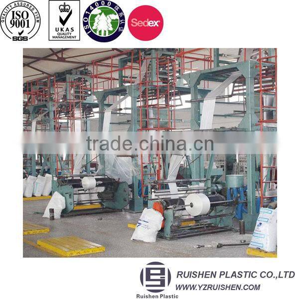 Biodegradable soft loop handle plastic bag with reinforced handle