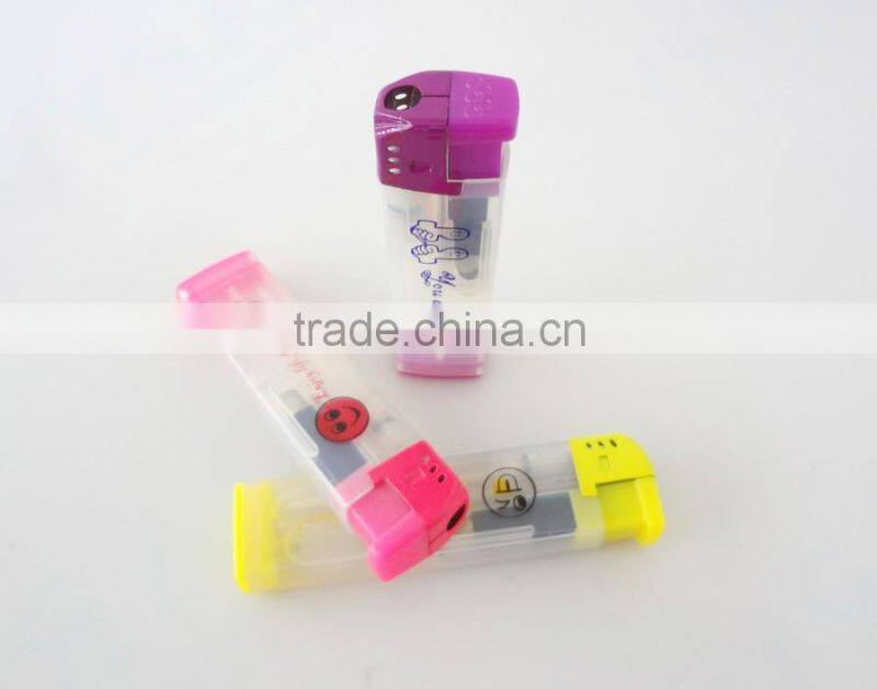 advertising translucent customized logo print cheap electronic lighter refllable piezo lighter