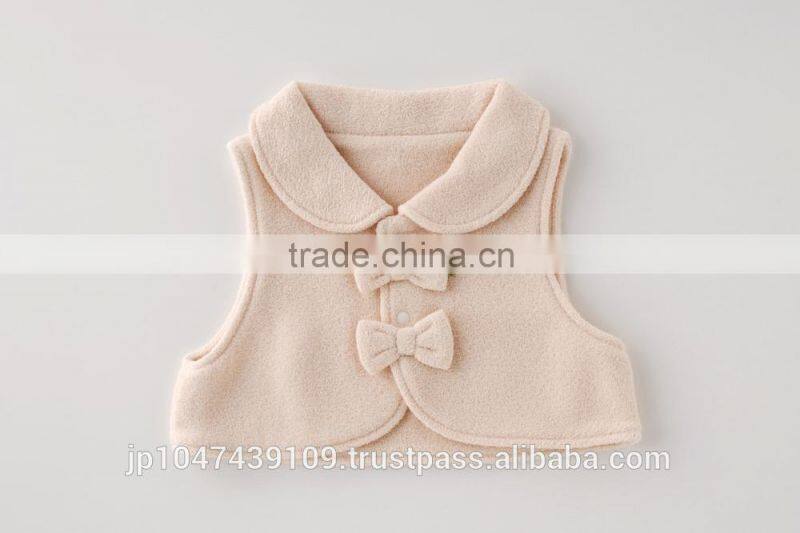 Japanese wholesale products high quality cute ribbon baby vests winter clothes kids wear toddler clothing children infant