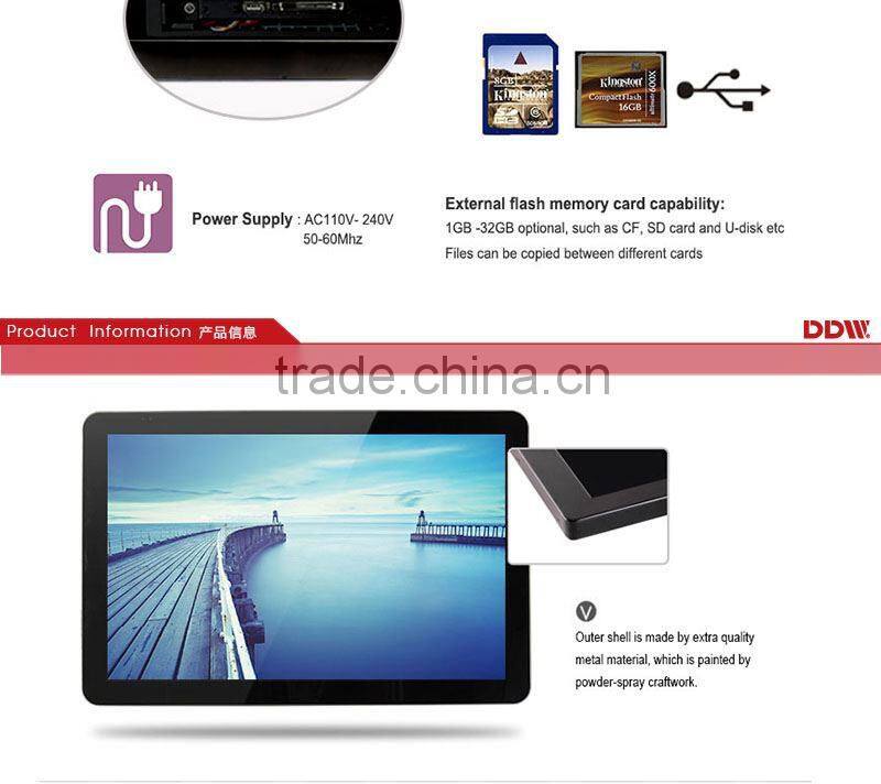 LCd Advertising Display Screen/37" Wall Mounted Digital Signage Player Usb