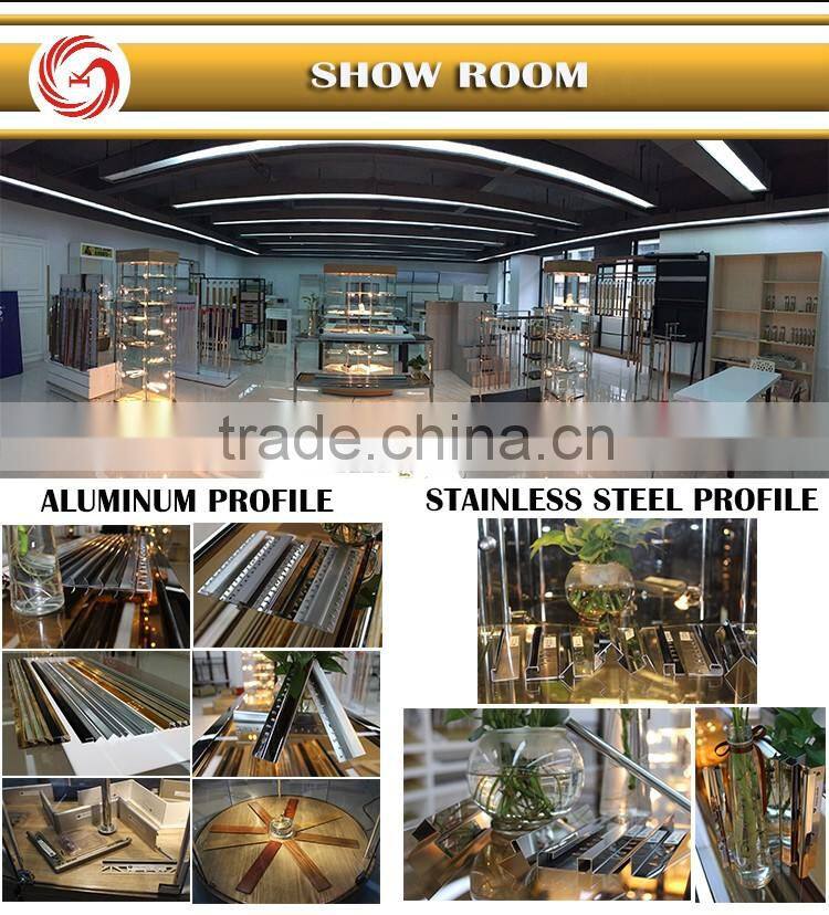 Stainless steel floor transition profiles metal expansion joints for Marble edge