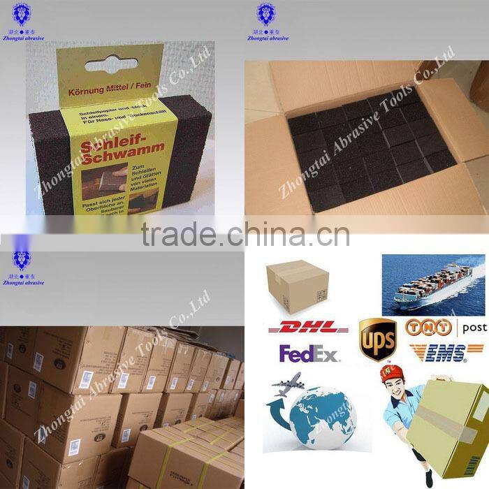 OEM cleaning abrasive sanding sponge / polish ing wood furture sanding block/hand sanding block