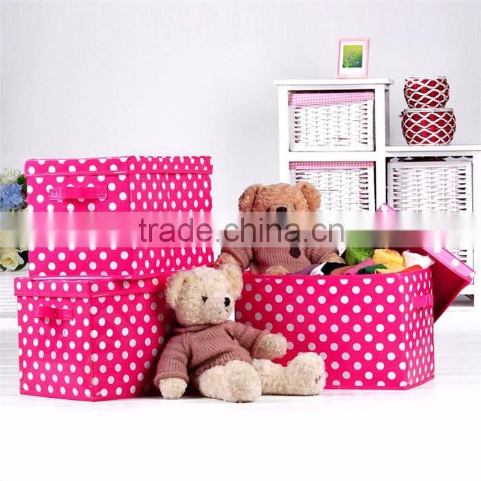 Hot sale printed non woven folding storage boxes