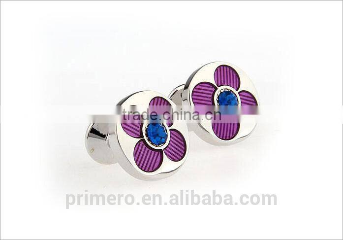 PRIMERO 2015 Fashion jewelry enamel Amethyst cufflinks 925 sterling silver cufflink Pattern Cufflinks French cufflinks