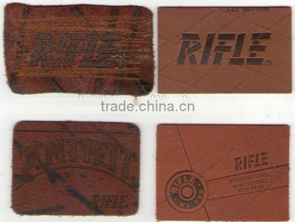 2015 Newest High Quality Custom Embossed Jeans Leather Patch