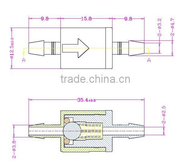 1/8" PP Viton safety relief check valves SRV1602CVL-20