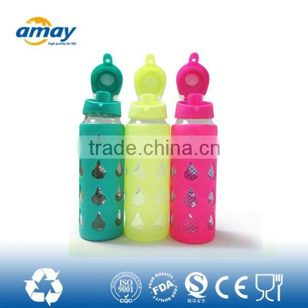 2016 New arrivals best selling products plastic bottles joyshaker hot glass water bottle with mental lid 2646