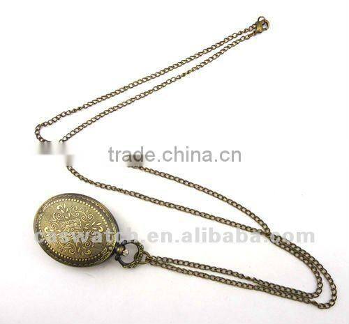 quartz gold tone full hunter pocket watch