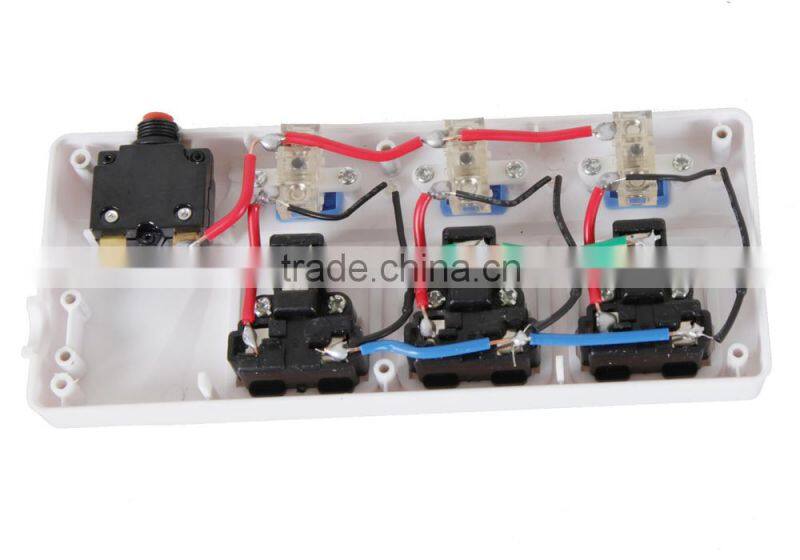 Multi way European Standard electrical power strip sockets with single switch